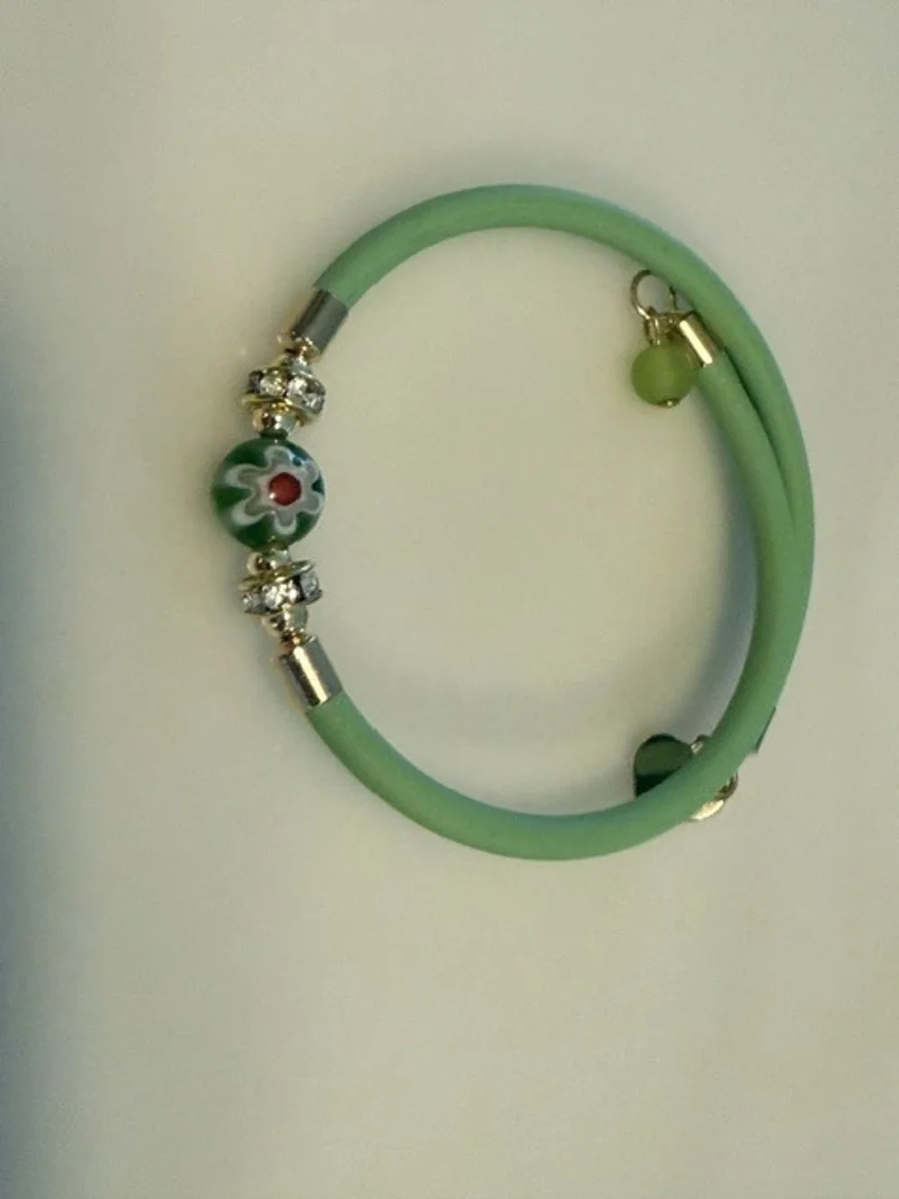 BR3106 | Light Green | Millefiori Murano Glass Wrap Bracelet